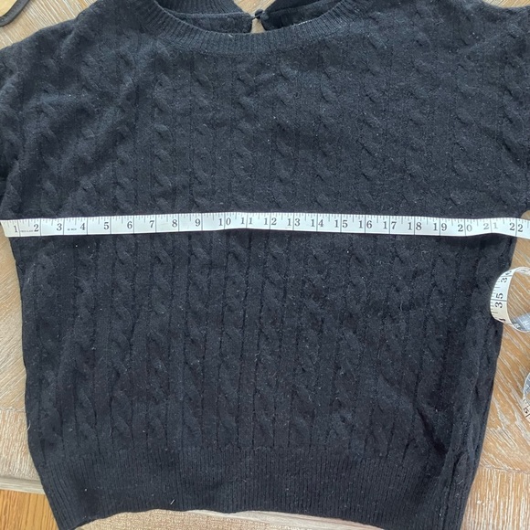 NWT GREY / VEN Helket Black Cable Knit Cashmere & Wool Blend Sweater - Picture 6 of 7
